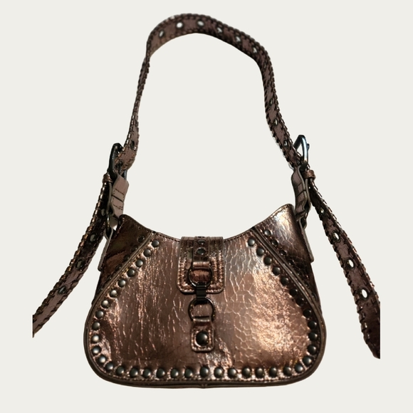 Silence + Noise Brown Shoulder Bag with Metallic Finish - Picture 1 of 15